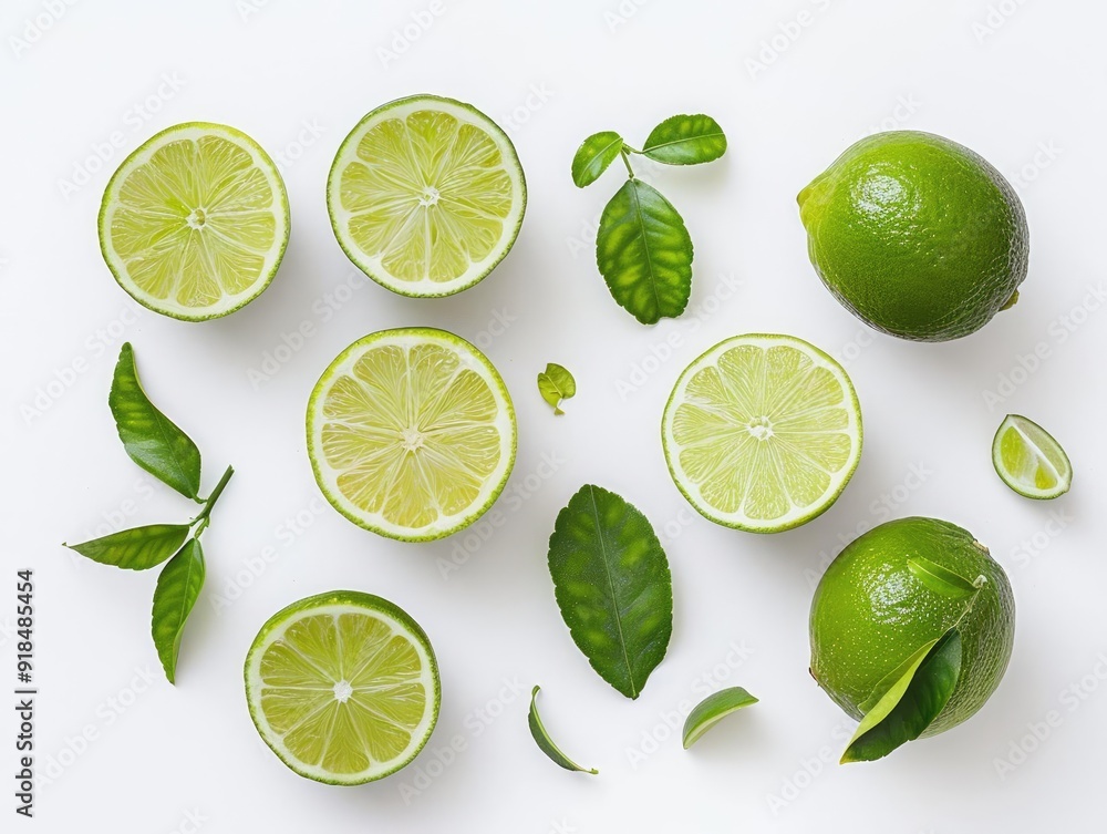 Fresh Lemon on a white background, top view Fresh Lemon on a white background, top view