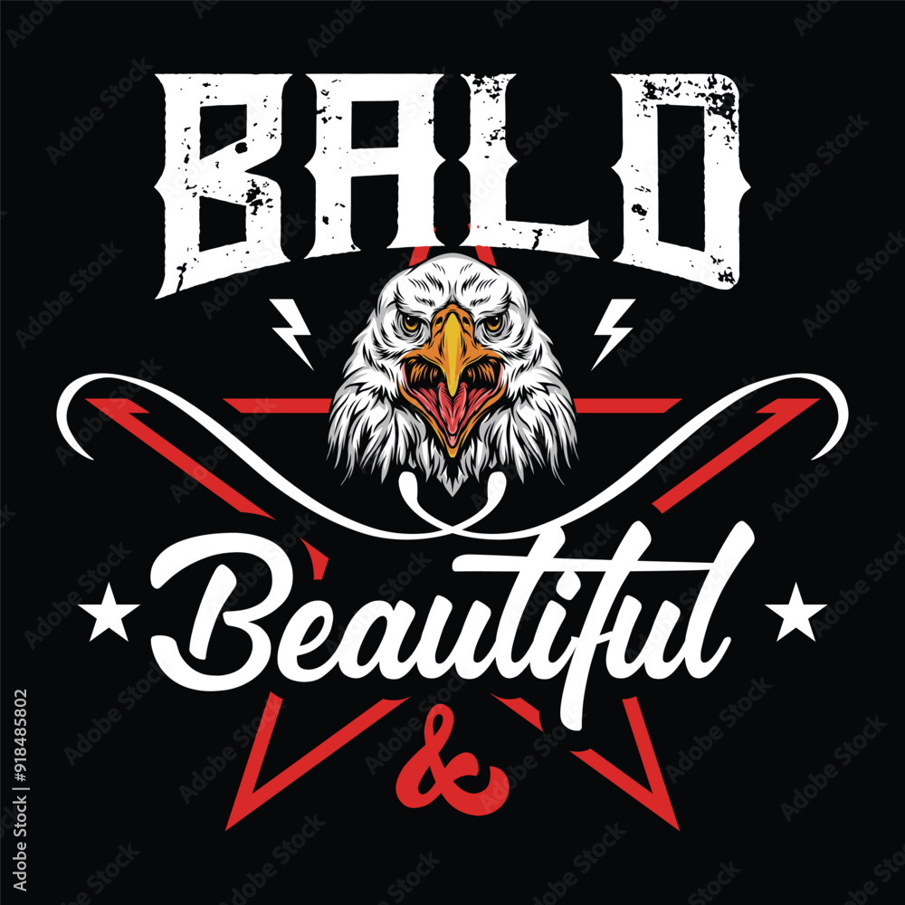 Obraz premium Bald & Beautiful - Fierce Bald Eagle Design