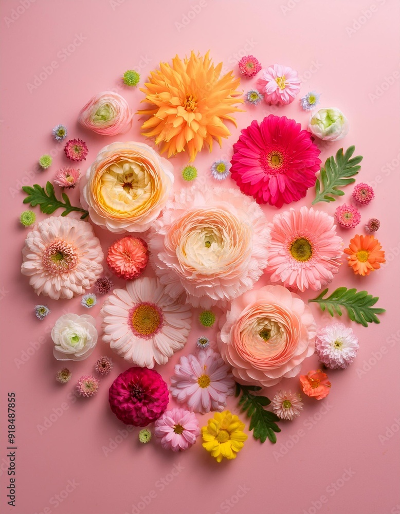 Floral composition in a simple studio background Floral composition in a simple studio background