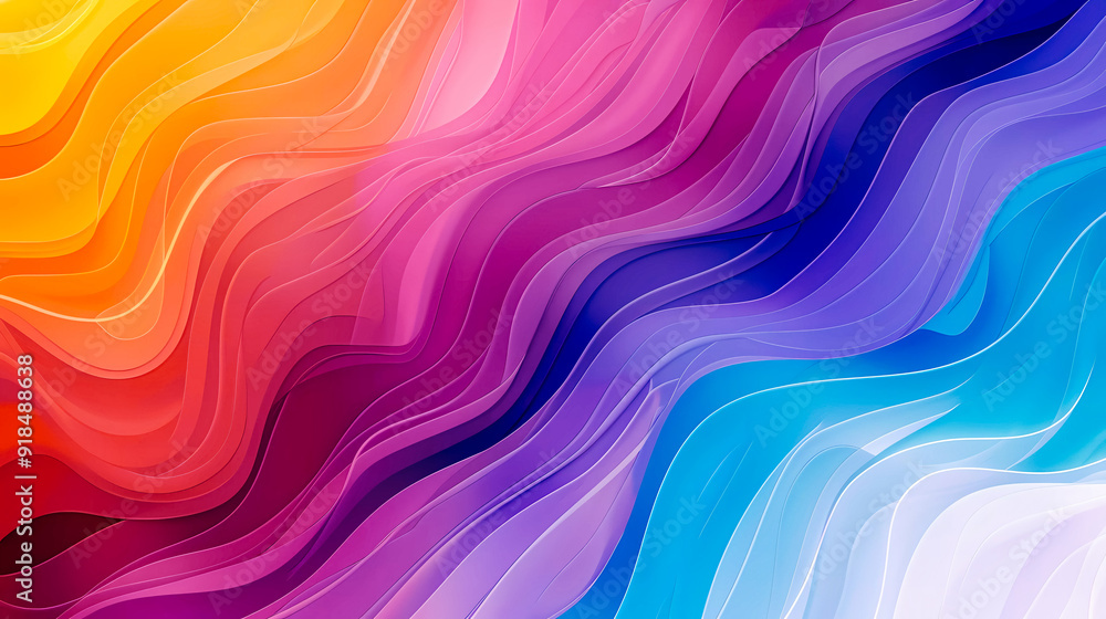 Abstract background texture depicting a spectrum of different bright yellow, pink, blue, violet colors. Wavy vivid pattern. Multicolored 3D render. Abstract background texture depicting a spectrum of different bright yellow, pink, blue, violet colors. Wavy vivid pattern. Multicolored 3D render.