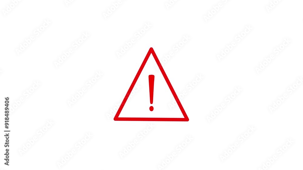 Exclamation Triangle Icon with Warning Symbol - 4K Ultra HD Video on white Background Exclamation Triangle Icon with Warning Symbol - 4K Ultra HD Video on white Background