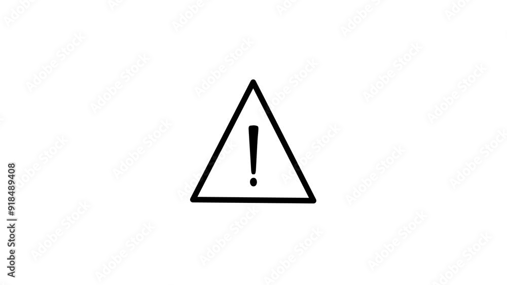 Exclamation Triangle Icon with Warning Symbol - 4K Ultra HD Video on white Background Exclamation Triangle Icon with Warning Symbol - 4K Ultra HD Video on white Background