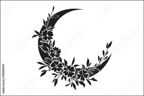 
Crescent floral moon silhouette,
moon silhouette,
floral moon,
moon,
silhouette,
botanical,
nature,
art,
wall art,
home decor,

