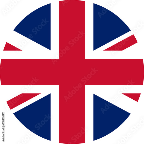 Flag of the United Kingdom of Great Britain and Northern Ireland Circle | High Resolution, Isolated on Transparent Background