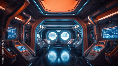 Wallpaper Mural Futuristic Spaceship Interior Torontodigital.ca