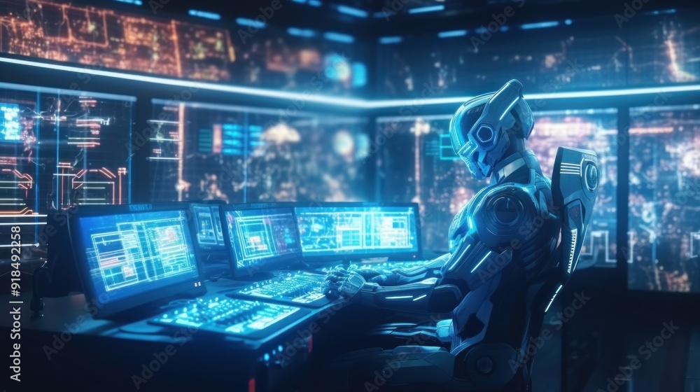 Cybernetic Operator in Control Room Cybernetic Operator in Control Room
