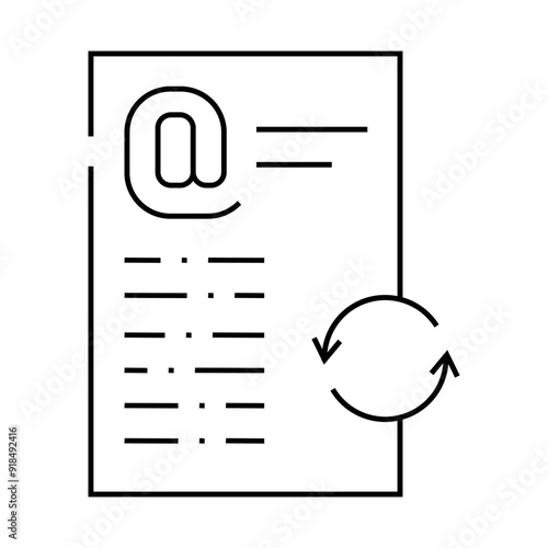 email list cleaning line icon vector. email list cleaning sign. isolated contour symbol black illustration