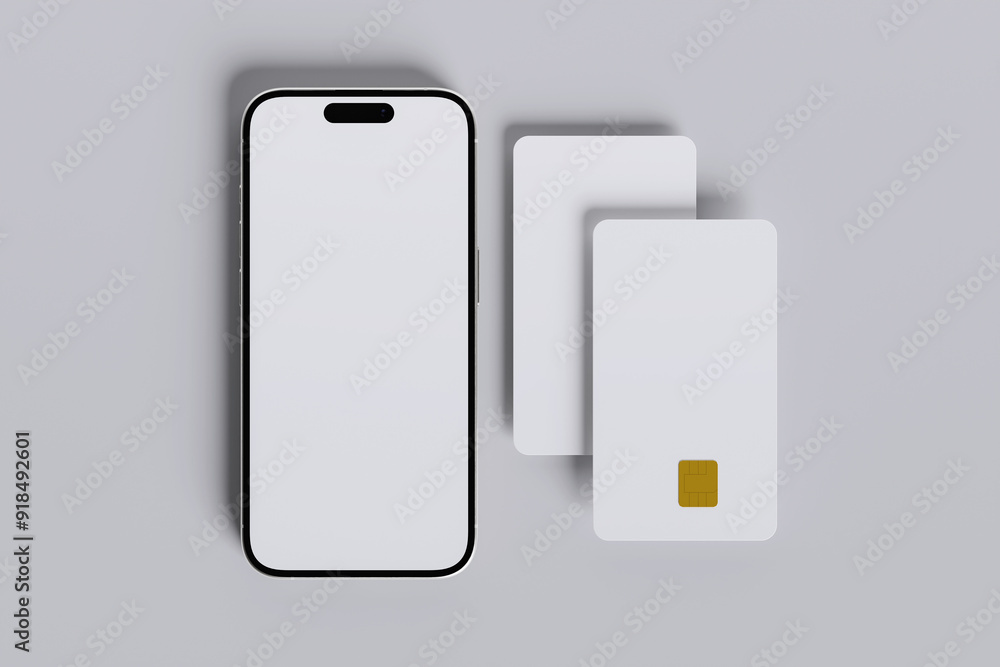 Smartphone with Credit Card Blank Background Smartphone with Credit Card Blank Background