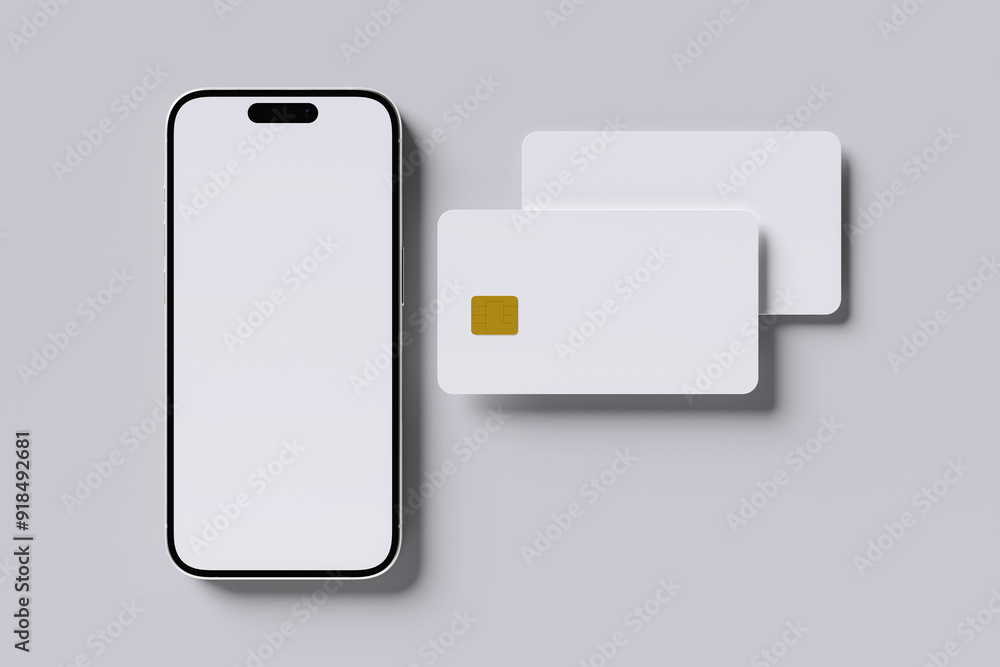 Smartphone with Credit Card Blank Background Smartphone with Credit Card Blank Background