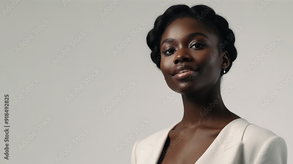 Obraz premium portrait of a woman in gray background