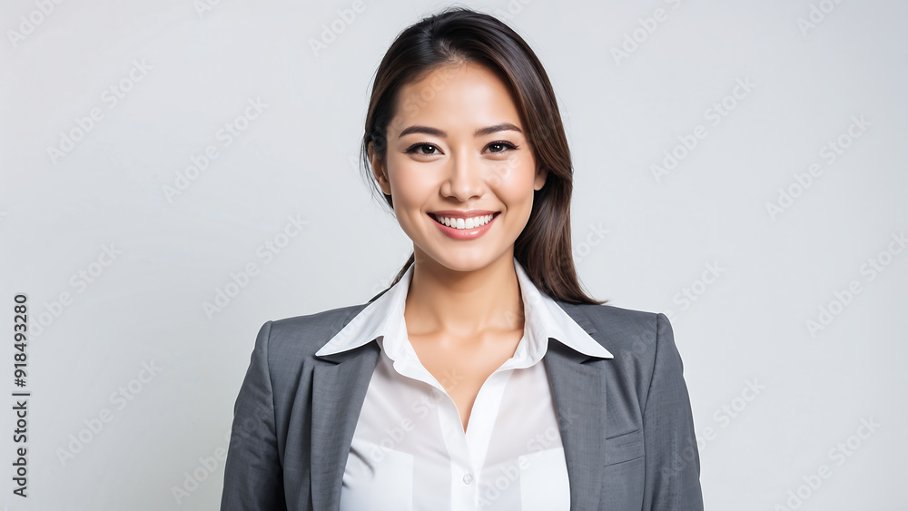 portrait of a professional woman in gray background portrait of a professional woman in gray background