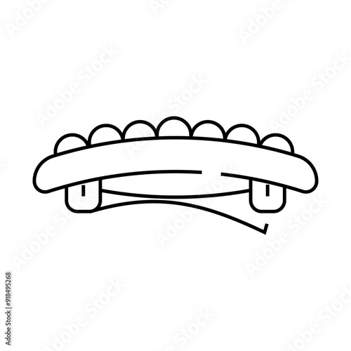 elegant hair pin with clap line icon vector. elegant hair pin with clap sign. isolated contour symbol black illustration