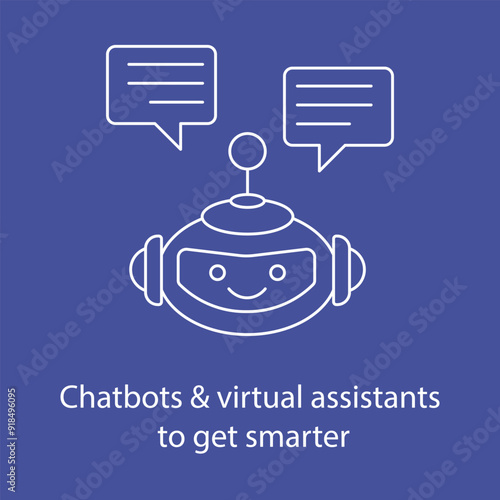 Smart AI Chatbots and Virtual Assistants with Editable Stroke.