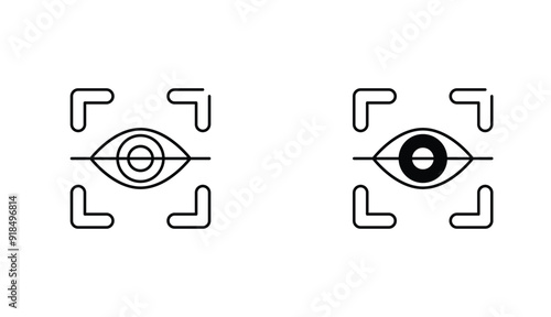 Eye Scanner icon design with white background stock illustration