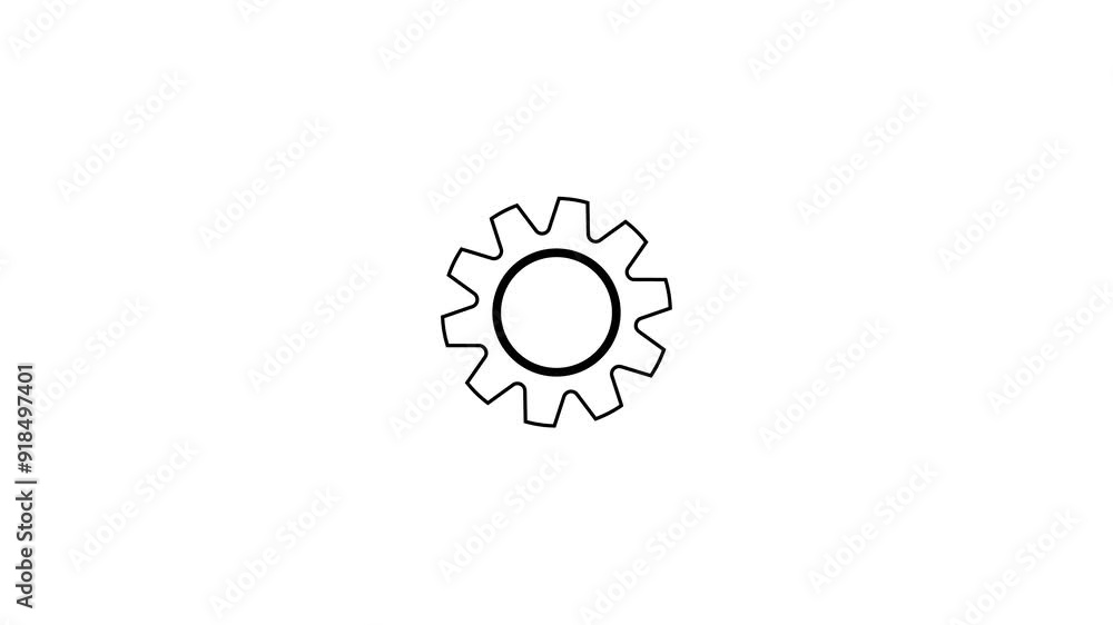 Settings icon animation with white background Settings icon animation with white background