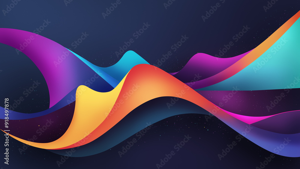 Vibrant Abstract Colorful Waves: Dynamic Fluid Shapes on Dark Space Background for Modern Digital Art and Graphic Design Vibrant Abstract Colorful Waves: Dynamic Fluid Shapes on Dark Space Background for Modern Digital Art and Graphic Design
