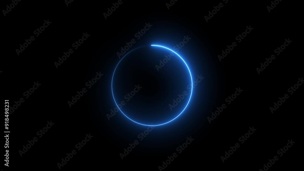 glowing circle neon animation with black background glowing circle neon animation with black background