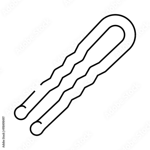 steel hair pin line icon vector. steel hair pin sign. isolated contour symbol black illustration