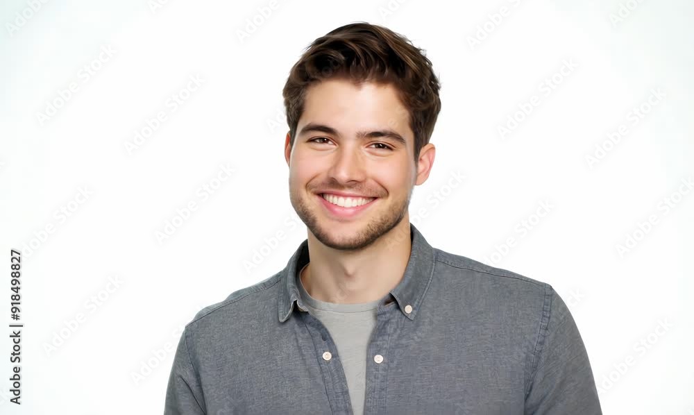 Portrait of a happy young man smiling isolated on a white background Portrait of a happy young man smiling isolated on a white background