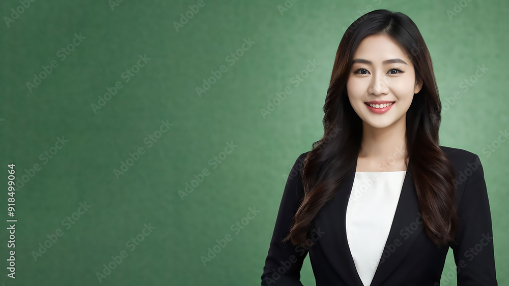 Business woman on green background
Business woman on green background