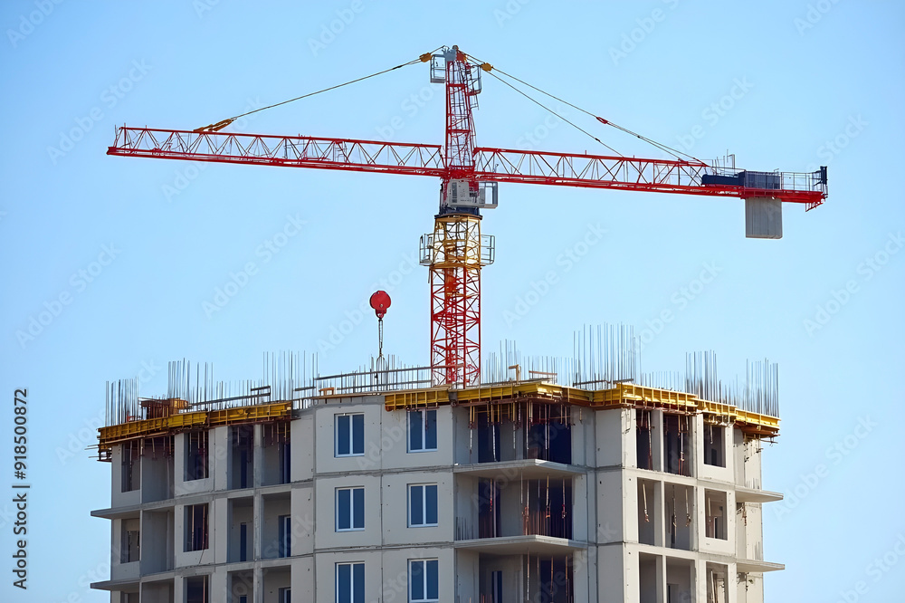 Fototapeta premium Crane Lifting the Next Generation of Homes