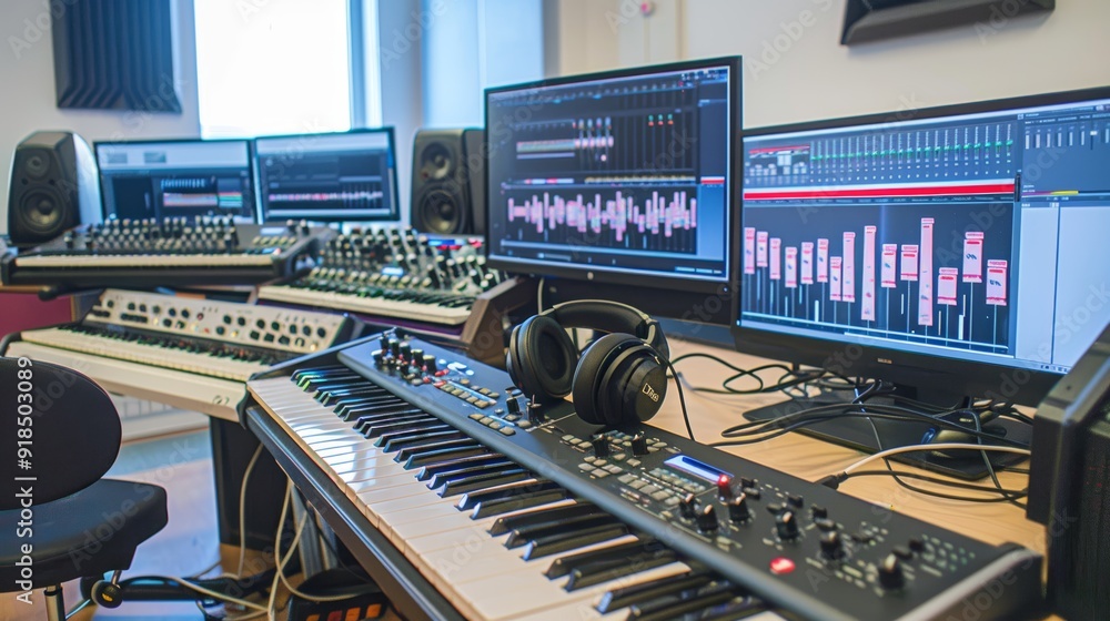 Digital Audio Workshop in Music School with Students Creating Music ...