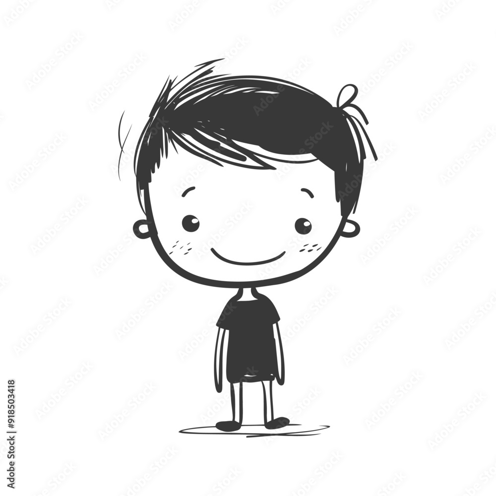 Hand drawn cartoon illustration of a smiling boy Hand drawn cartoon illustration of a smiling boy