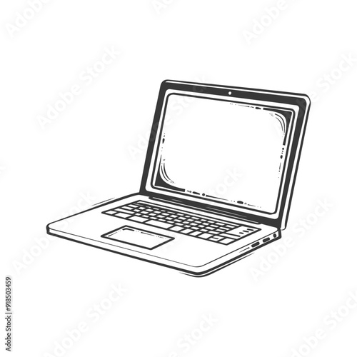 Hand Drawn Illustration of a Closed Laptop