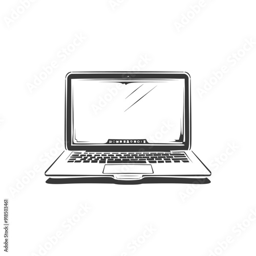 Hand Drawn Illustration of a Closed Laptop
