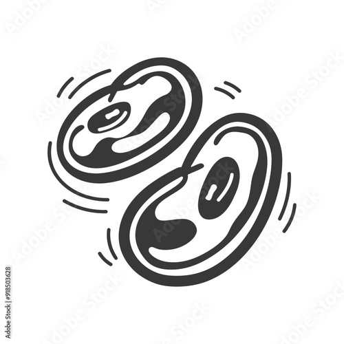 Hand drawn illustration of a pair of cymbals