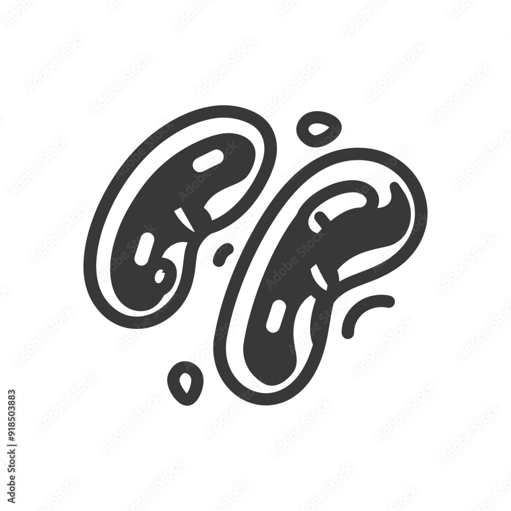 Naklejka premium Hand drawn Illustration of Two Kidney Beans with Outline