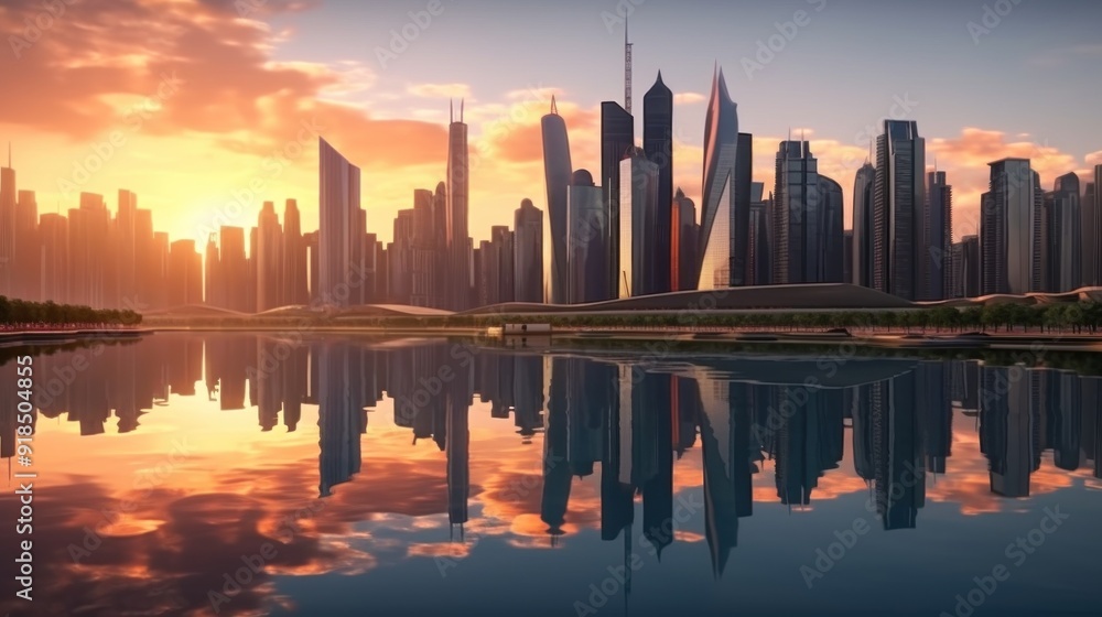 Obraz premium Dubai Skyline at Sunset