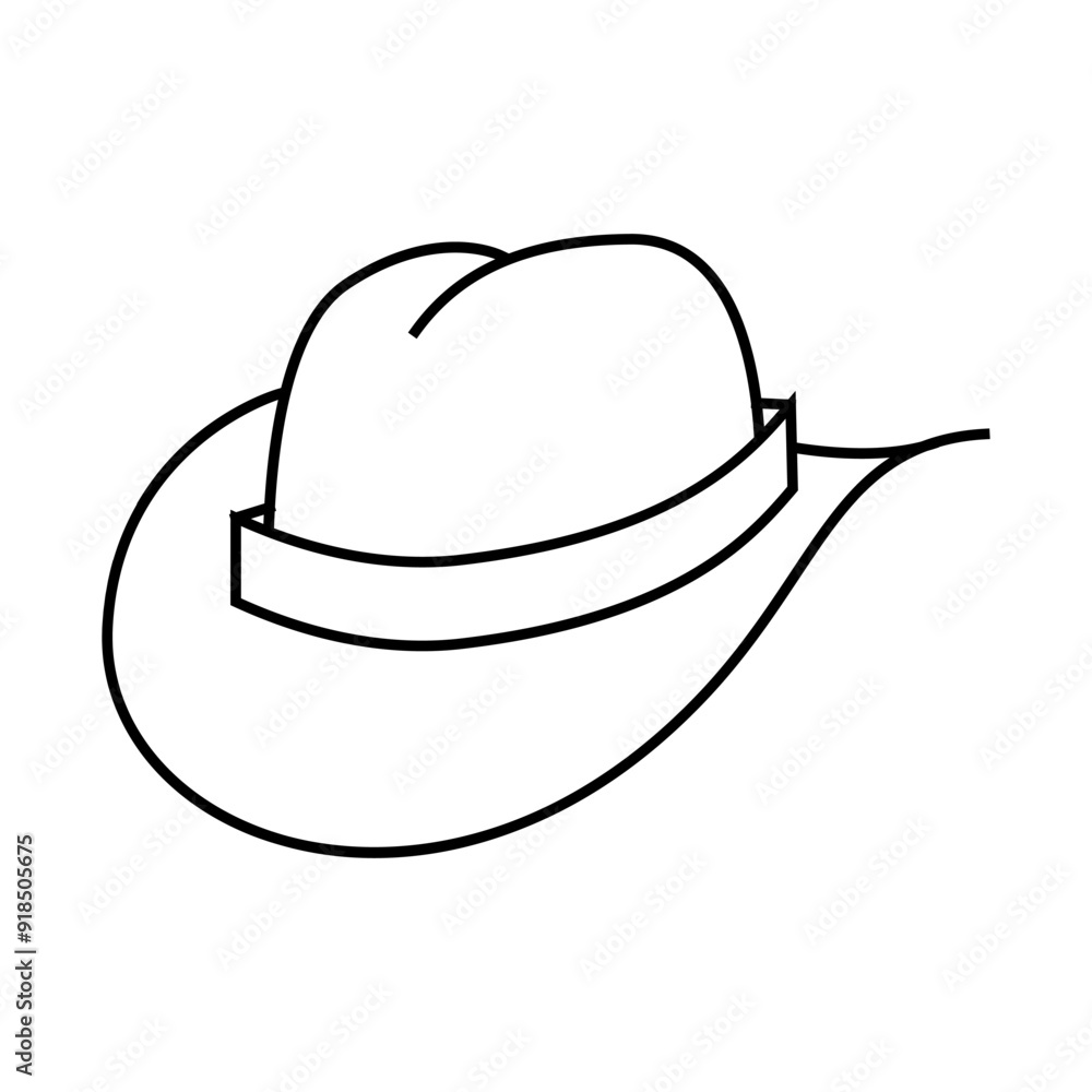 cowboy hat line icon vector. cowboy hat sign. isolated contour symbol black illustration cowboy hat line icon vector. cowboy hat sign. isolated contour symbol black illustration