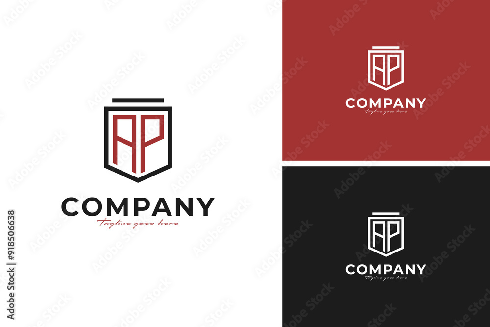 Creative letter AP with shield logo design concept illustration idea Creative letter AP with shield logo design concept illustration idea