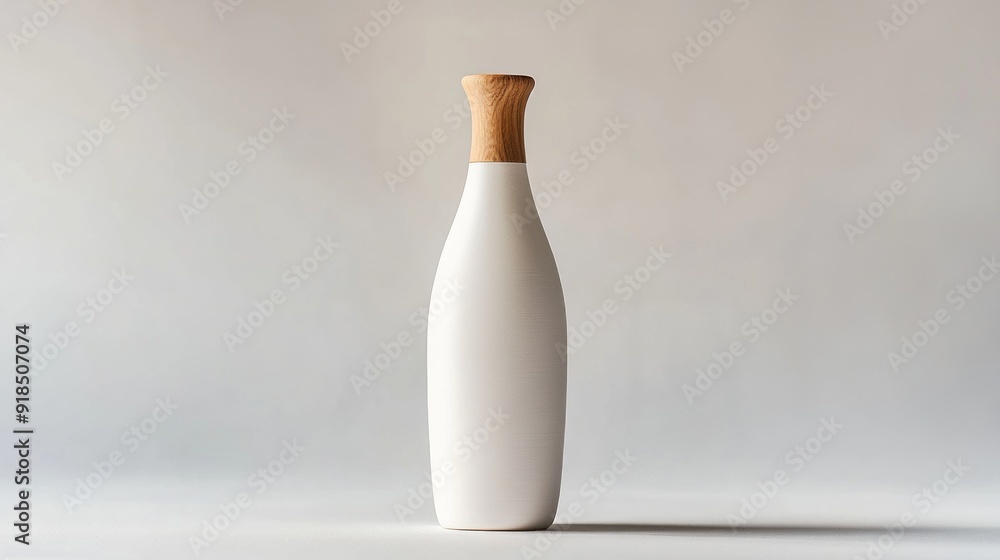 White Bottle with Wooden Lid