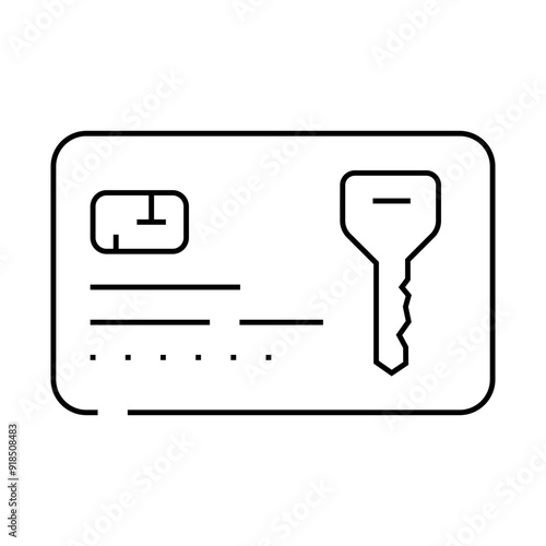 map key line icon vector. map key sign. isolated contour symbol black illustration