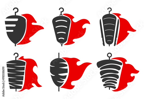 Doner kebab logo for restaurants and markets. Doner kebab logo template. EPS10 vector illustration.