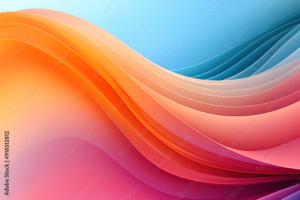Fototapeta premium Abstract background with colorful wavy lines.