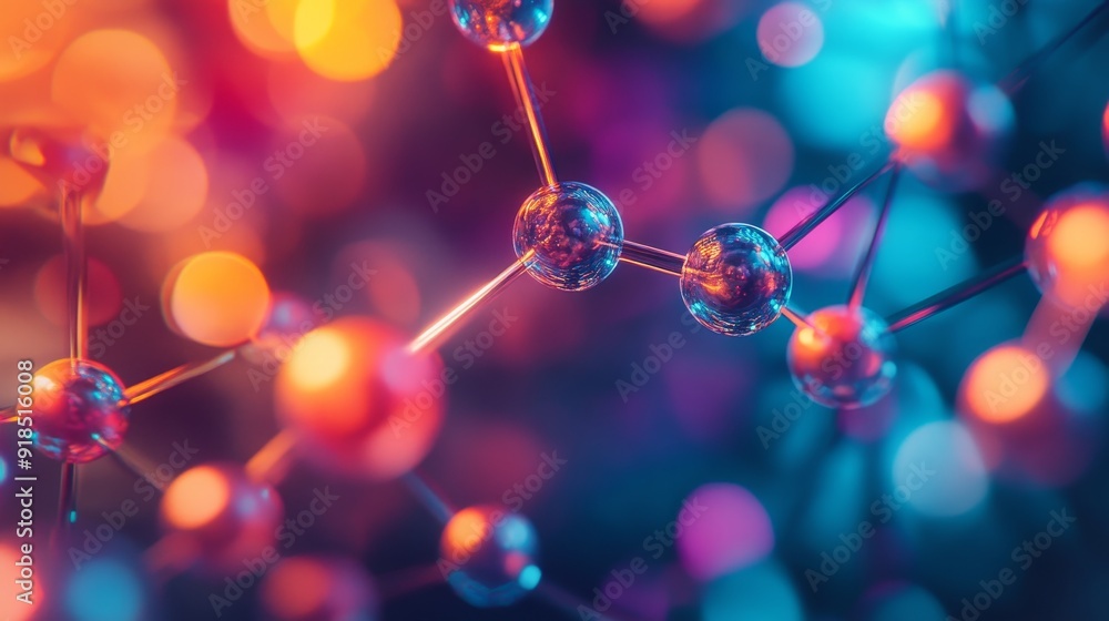 Colorful vivid molecular structure composition background Colorful vivid molecular structure composition background