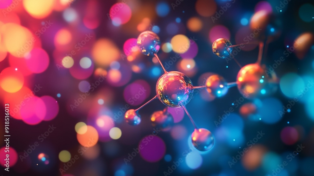Colorful vivid molecular structure composition background Colorful vivid molecular structure composition background