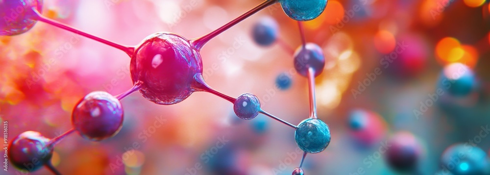 Colorful vivid molecular structure composition background Colorful vivid molecular structure composition background