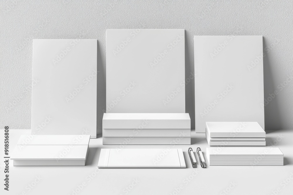 Realistic blank stationery set mockup isolated created with generative ai Realistic blank stationery set mockup isolated created with generative ai