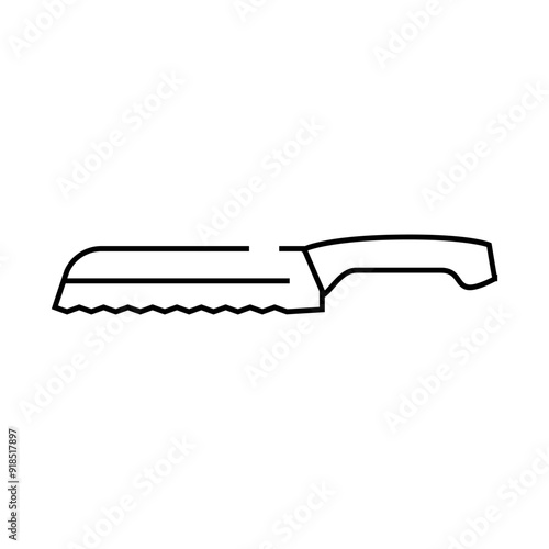 serrated bread knife line icon vector. serrated bread knife sign. isolated contour symbol black illustration