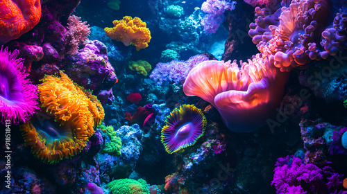 Wallpaper Mural A coral reef both in an aquarium and in the sea Torontodigital.ca