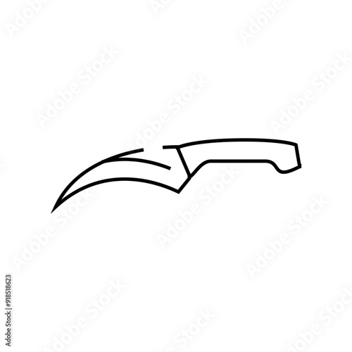 birds break vegetable knife line icon vector. birds break vegetable knife sign. isolated contour symbol black illustration