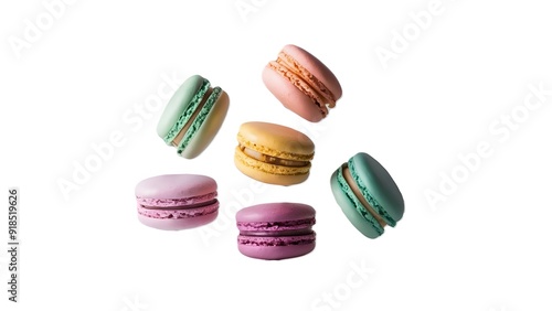 Wallpaper Mural colorful macaroons isolated on transparent background Torontodigital.ca