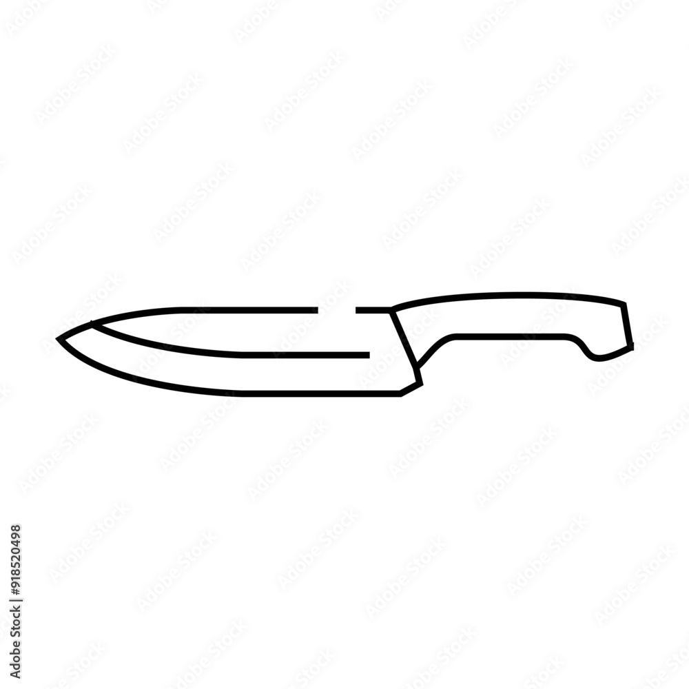 chef knife line icon vector. chef knife sign. isolated contour symbol black illustration chef knife line icon vector. chef knife sign. isolated contour symbol black illustration