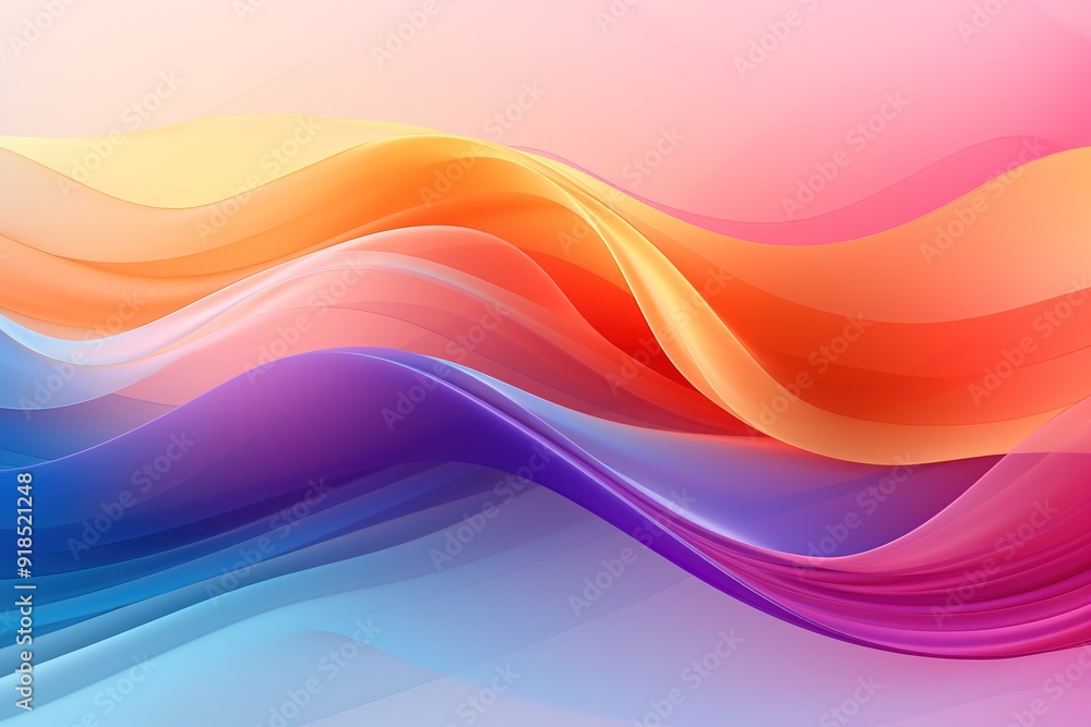 Fototapeta premium Abstract background with colorful wavy lines.