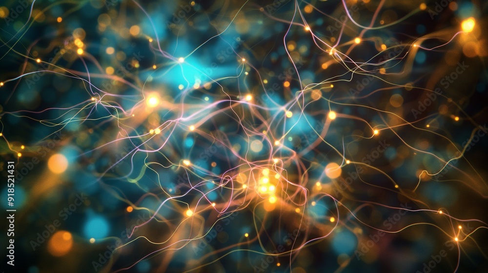 Neural network, learning patterns, abstract Neural network, learning patterns, abstract