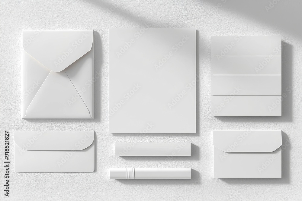 Realistic blank stationery set mockup isolated created with generative ai Realistic blank stationery set mockup isolated created with generative ai